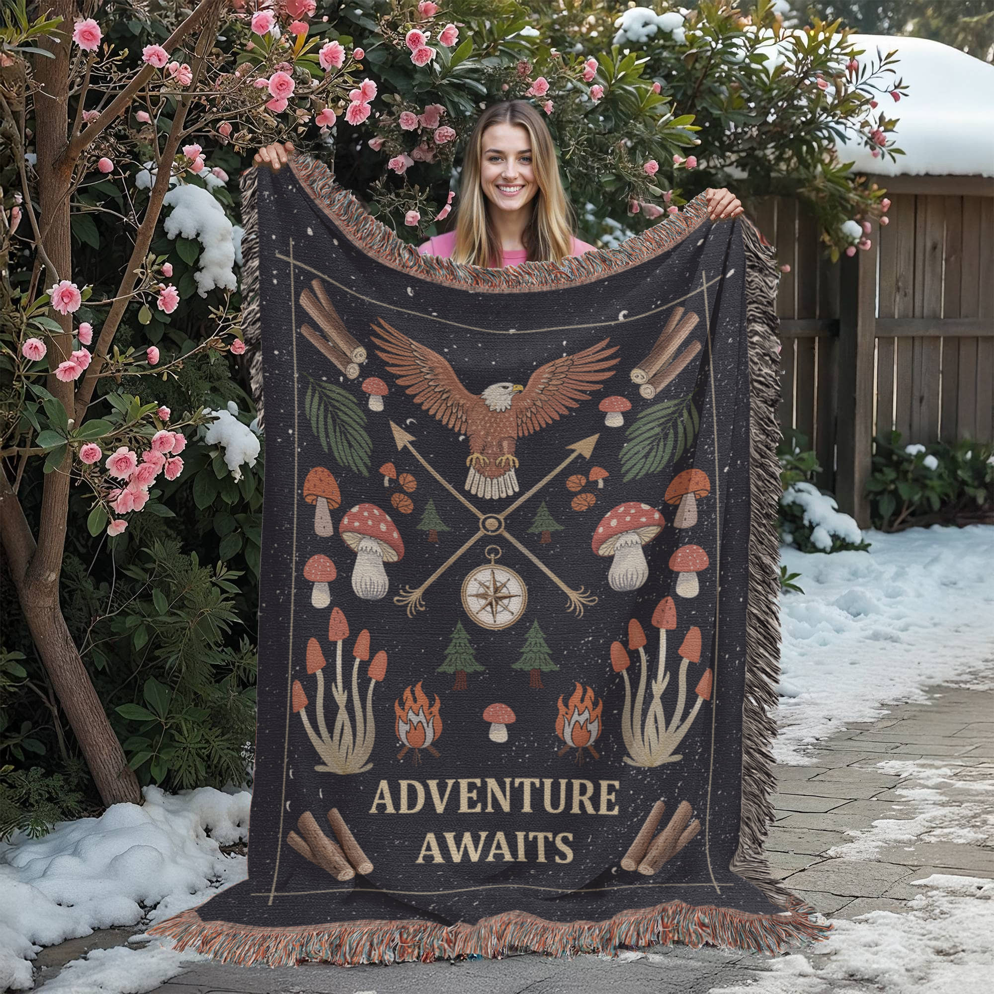 Adventure Awaits - Woven Blanket