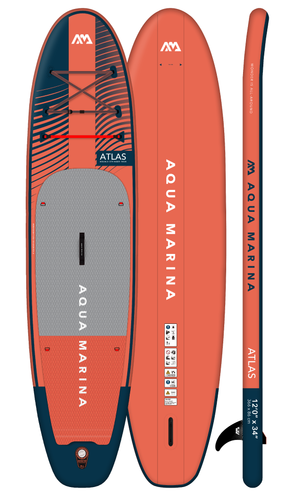 Aqua Marina Atlas Advanced All-Around Paddleboard 12'0" with Carbon/Fiberglass Hybrid Paddle
