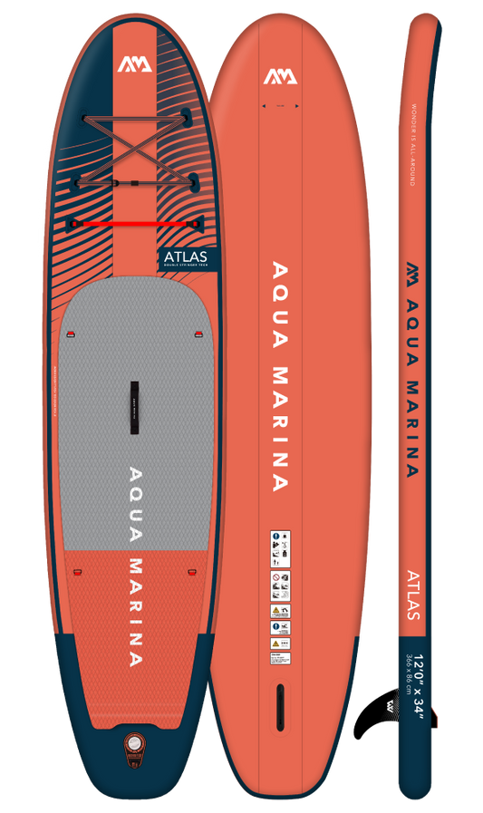 Aqua Marina Atlas Advanced All-Around Paddleboard 12'0" with Carbon/Fiberglass Hybrid Paddle