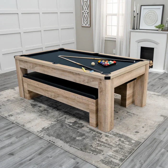 Atomic Hampton 3-In-1 Combo Game Table w/ Billiards + Ping Pong + Dining