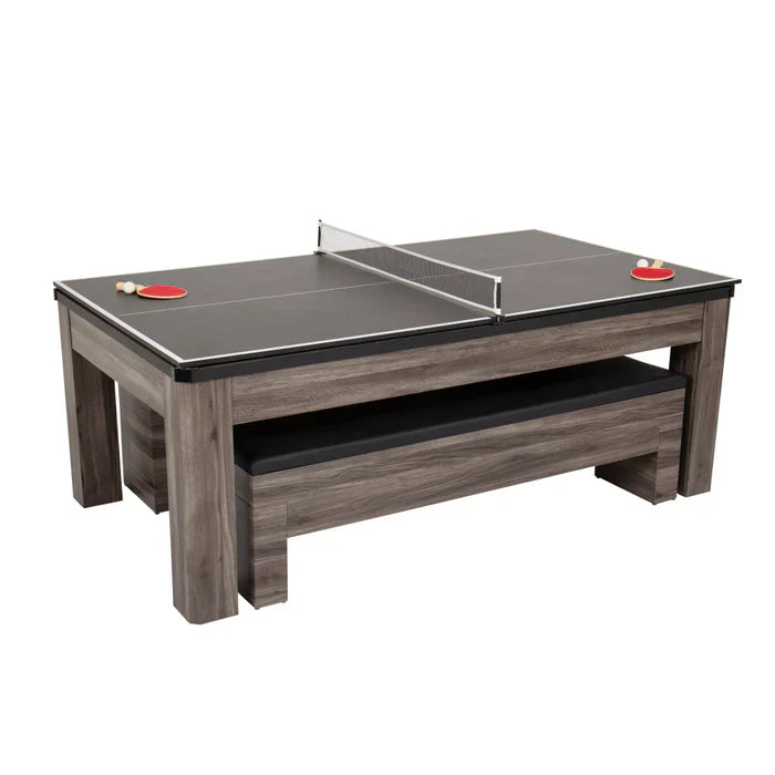 Atomic Hampton 3-In-1 Combo Game Table w/ Billiards + Ping Pong + Dining