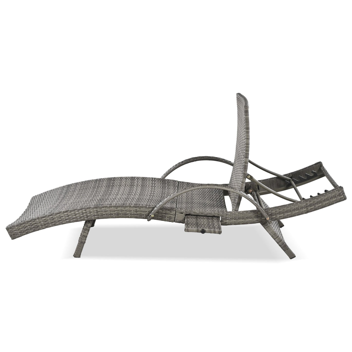 K&K 80" Outdoor Wicker Chaise Lounge Chairs Set of 2