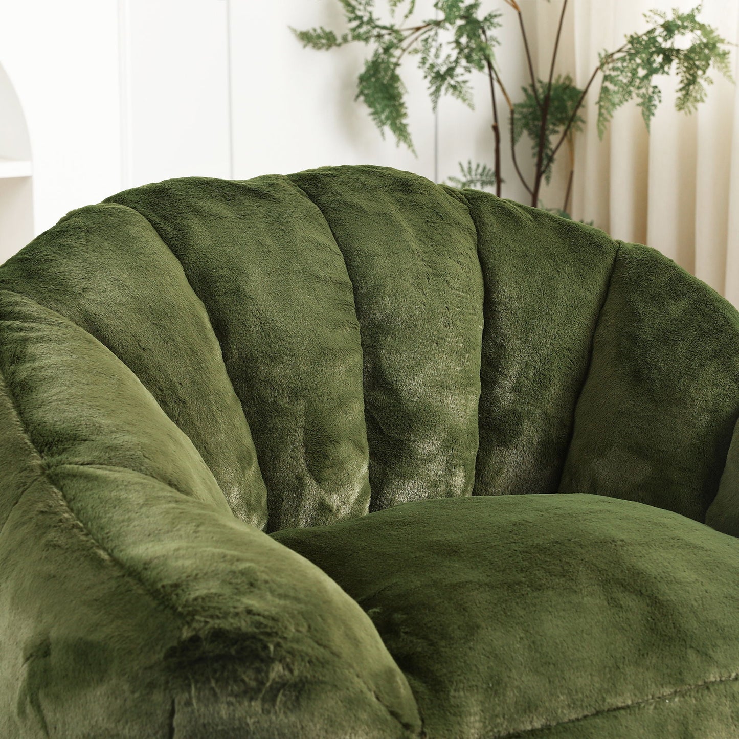 Beanbag Chair, Beanbag Sofa Chair With Armrests Stuffed High Density Foam