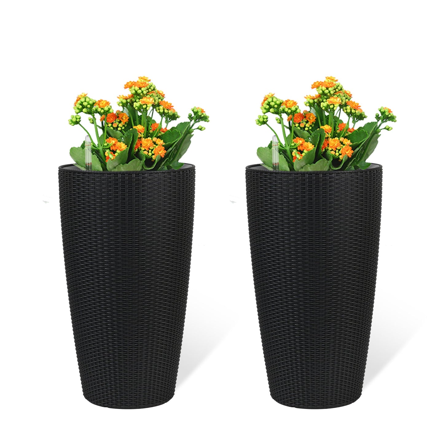 Tall Planters Set With Water Level Monitor And Auto Watering