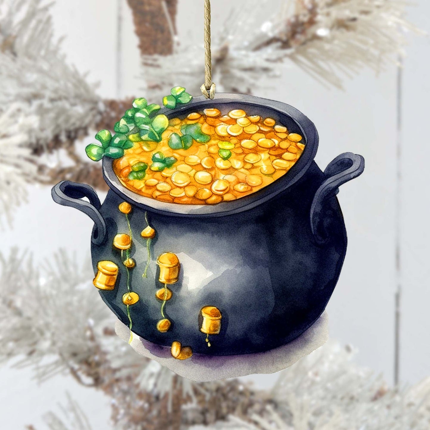Irish Pot of Gold Wooden Ornaments by G. DeBrekht Easter Spring Decor - 8652776