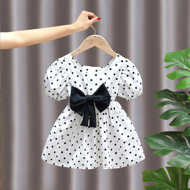 Princess Dress Red Children's Western Style Baby Girl Bow Skirt