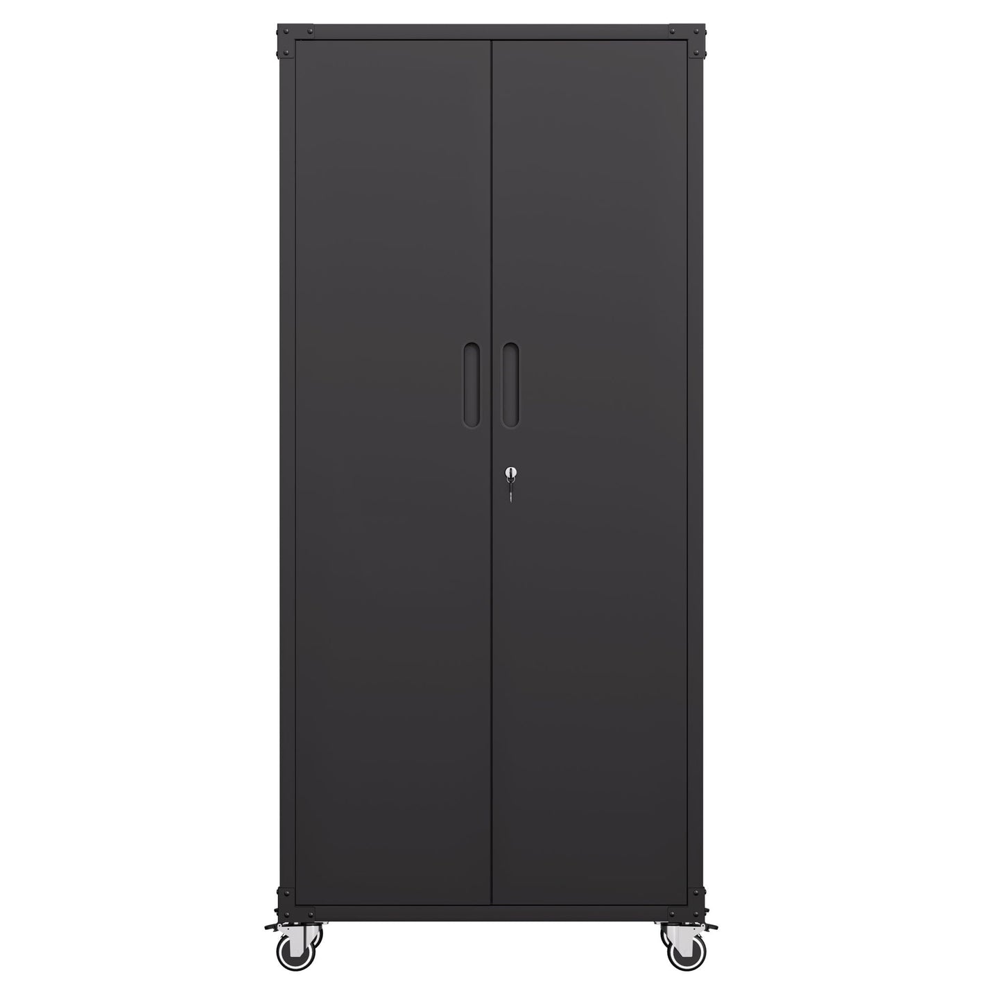 Garage Storage Cabinet With Wheels Heavy-Duty Tool Storage - Black