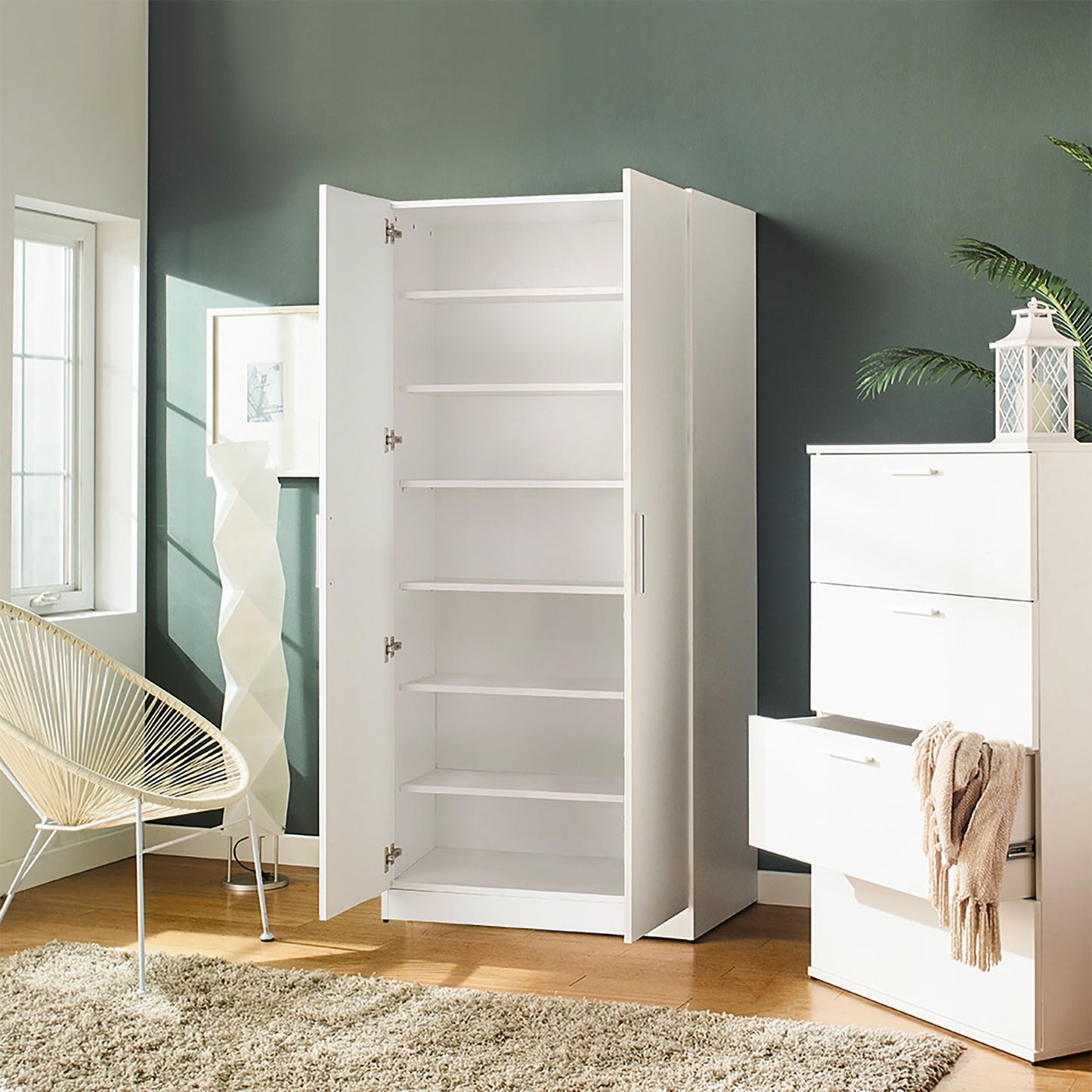 Mia - Farmhouse Shoe Cabinet With 6 Shelves