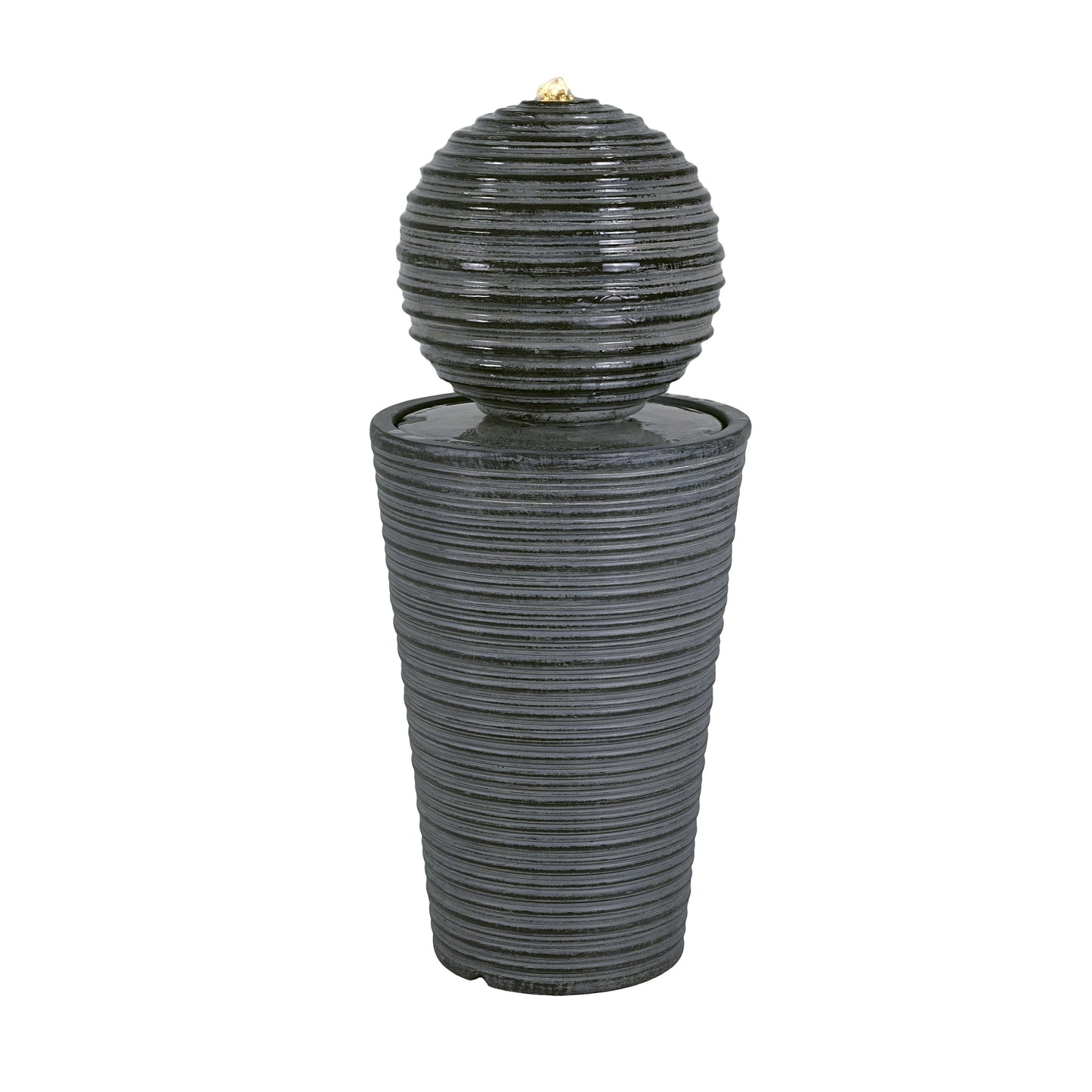 31.5' Tall Striped Concrete Column Fountain with LED Light