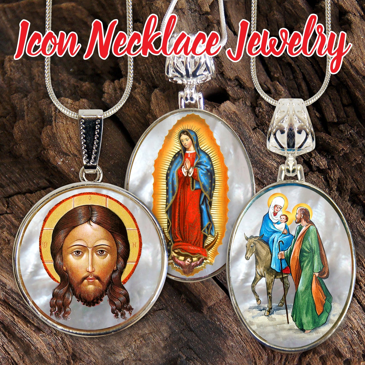 Flight to Egypt Silver Plated Mother of Pearl Jewelry Necklace - 43016