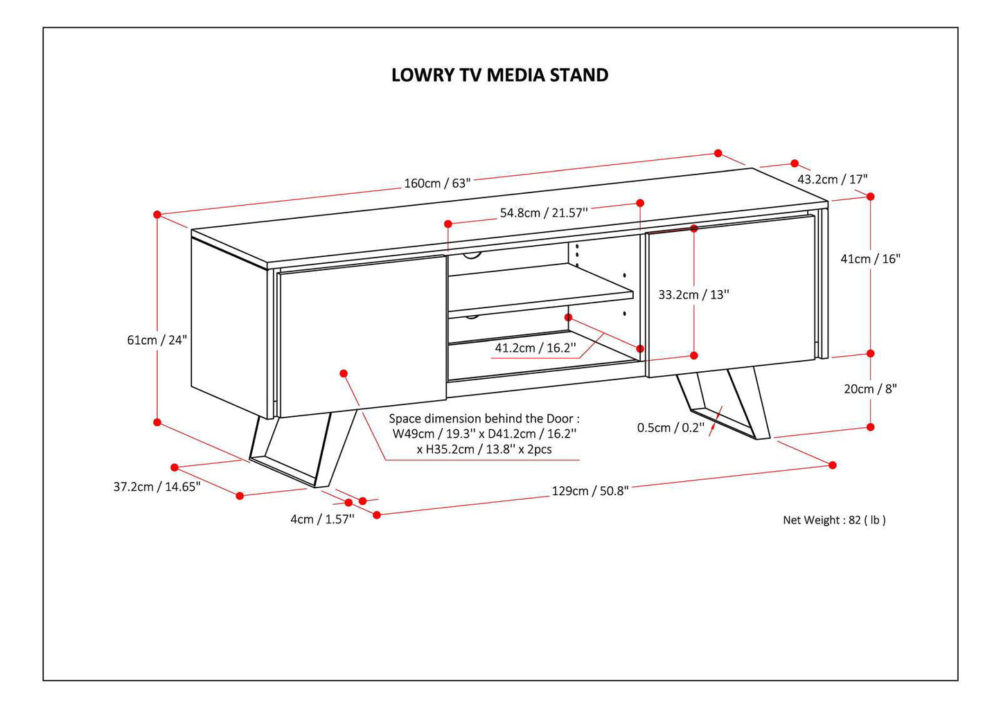 Lowry - TV Media Stand - Distressed Charcoal Brown