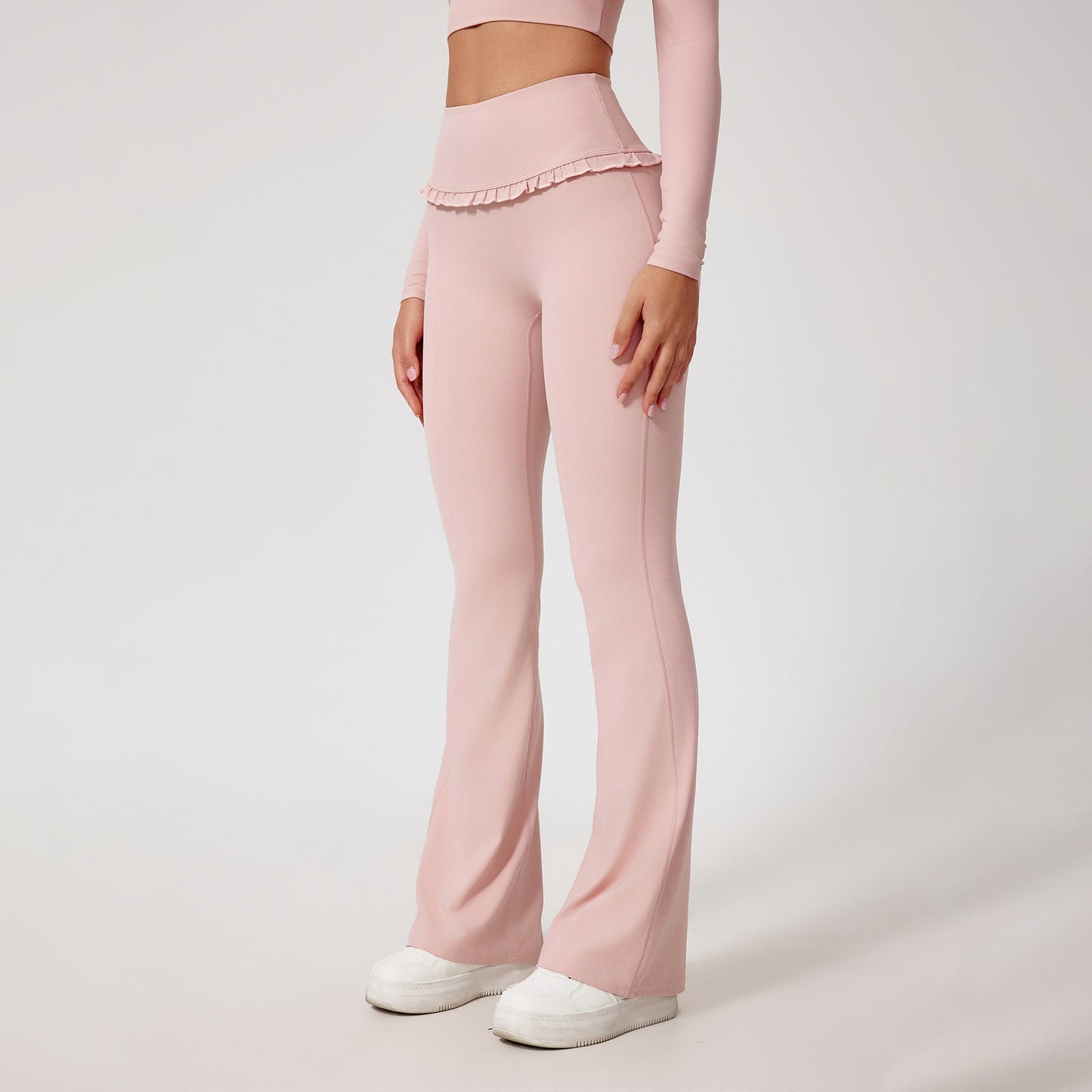 High Waist Hip Lift Lace Nude Feel Yoga Pants Running Fitness