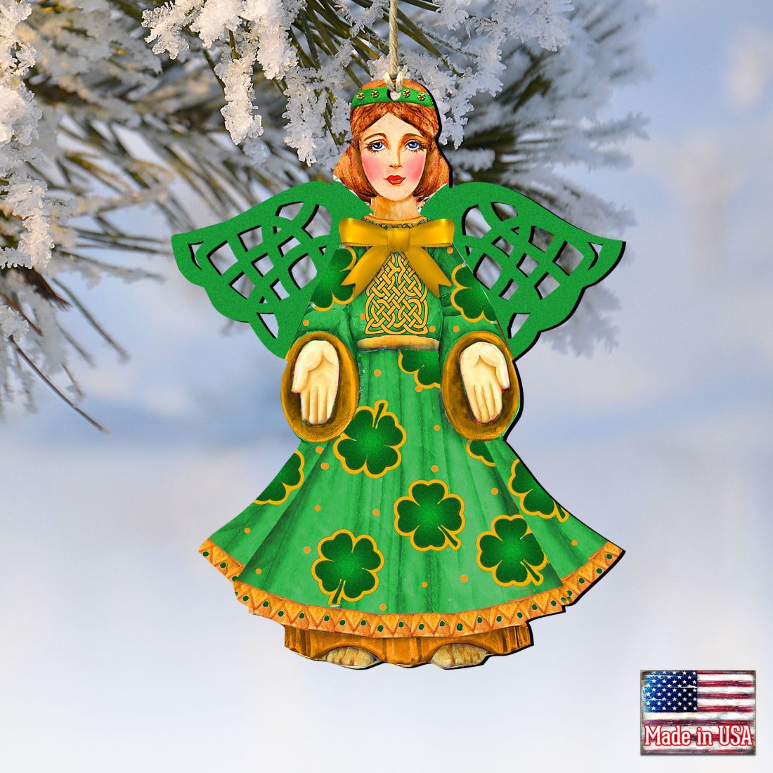 Irish Angel Wooden Ornaments by G. DeBrekht - Nativity Holiday Decor - 8199755