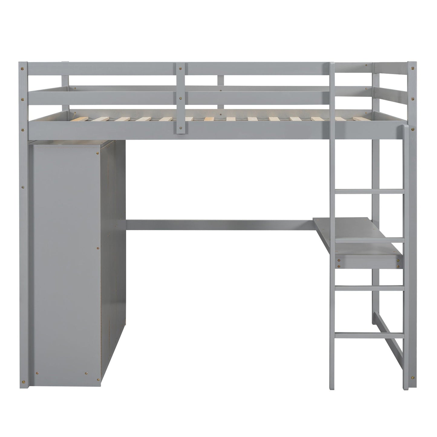 Loft Bed With Built In Wardrobe, Shelves And Drawers
