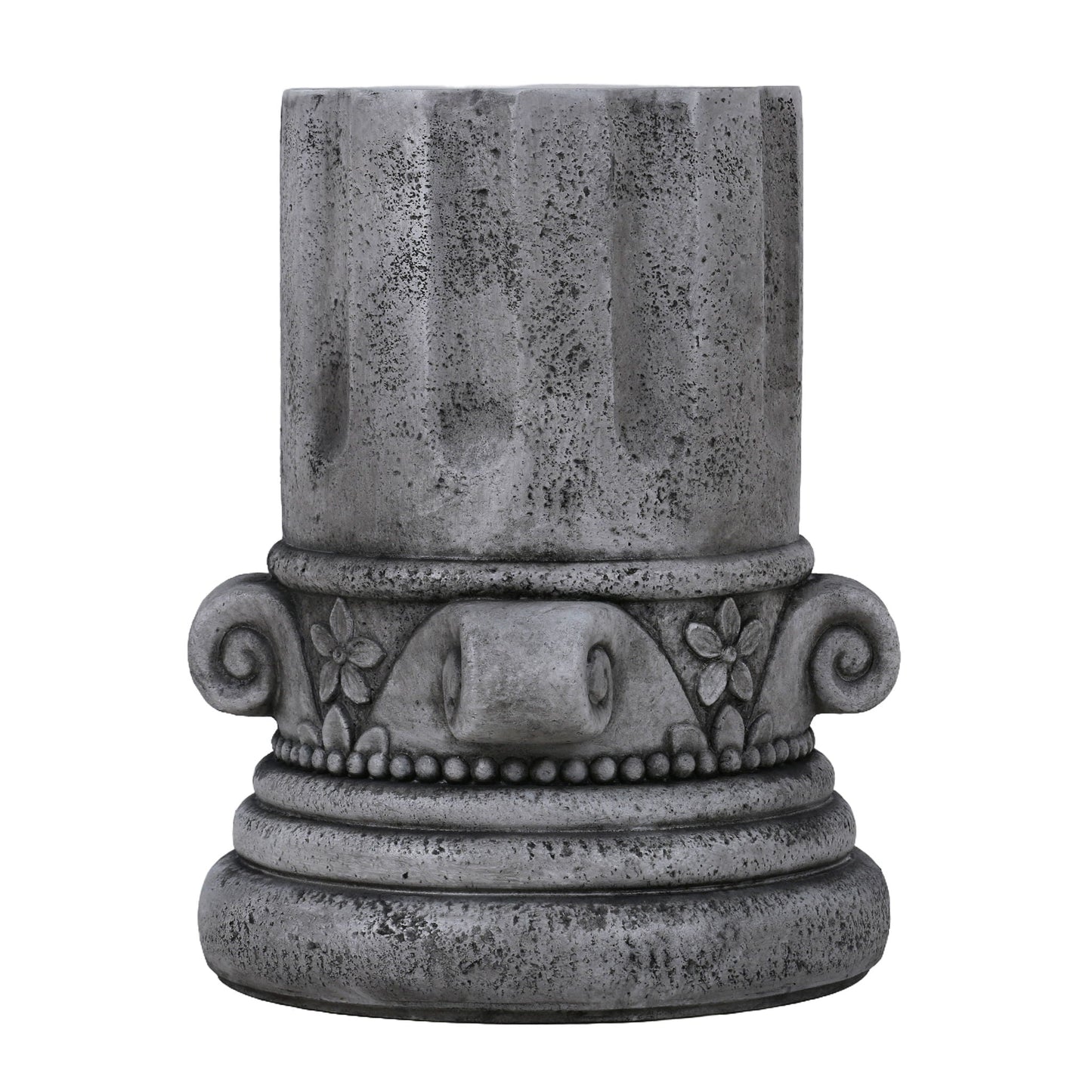 Outdoor End Table, Round Side Table For Patio And Garden - Antique Gray