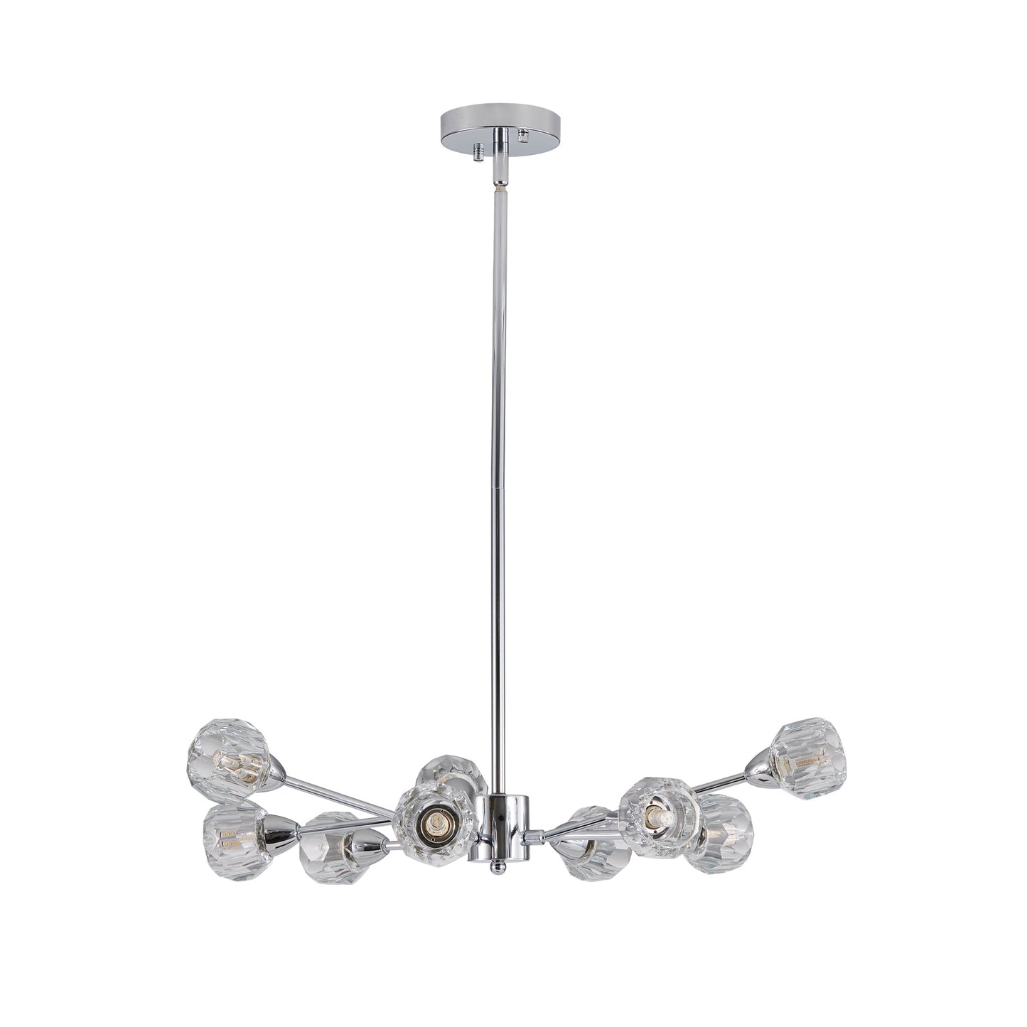 28" Modern Crystal Chandelier With 9 Lights