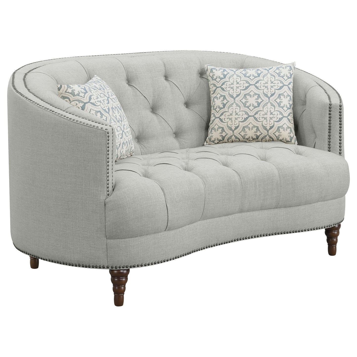 Veronica - Sofa And Loveseat 2 Piece Living Room Set - Gray