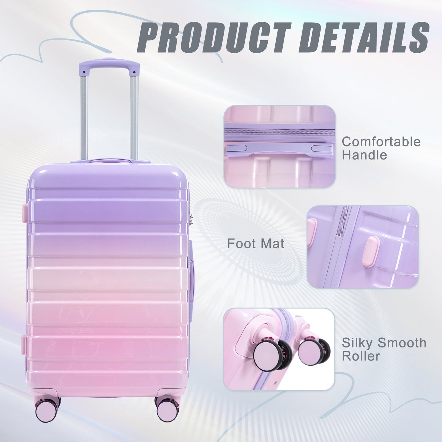 20'/24'/28' 3-Piece PC Spinner Wheel Luggage Set