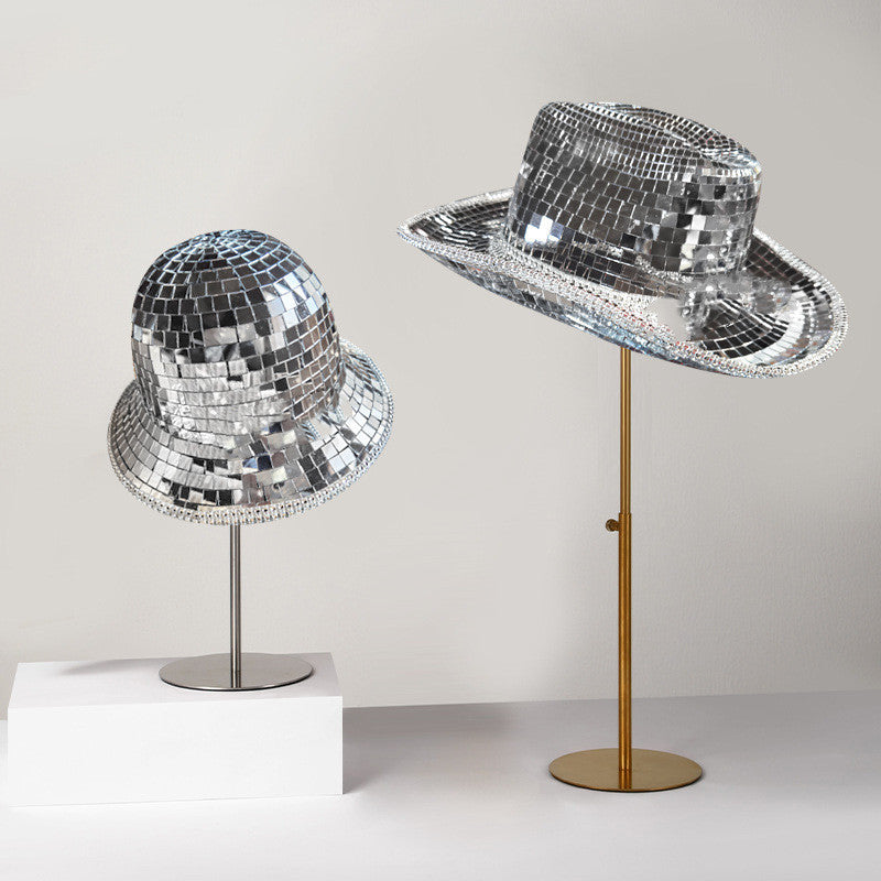 Prom Party Reflective Mirror Laser Fisherman Cowboy Hat