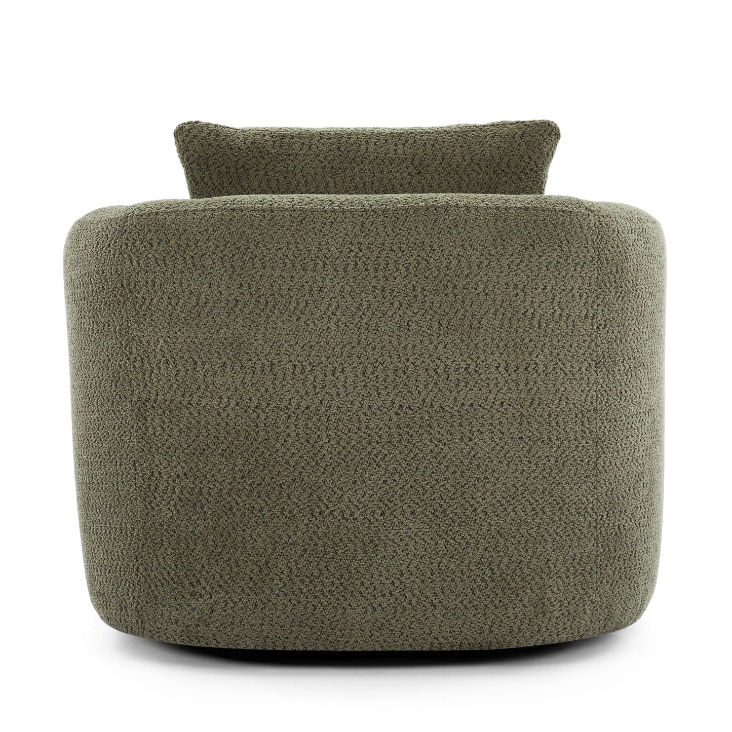360° Swivel Barrel Sofa Chair With Throw Pillow, Upholstered Accent Chair