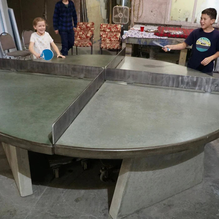 Stone Age Round 4 Way Outdoor Concrete Ping Pong Table