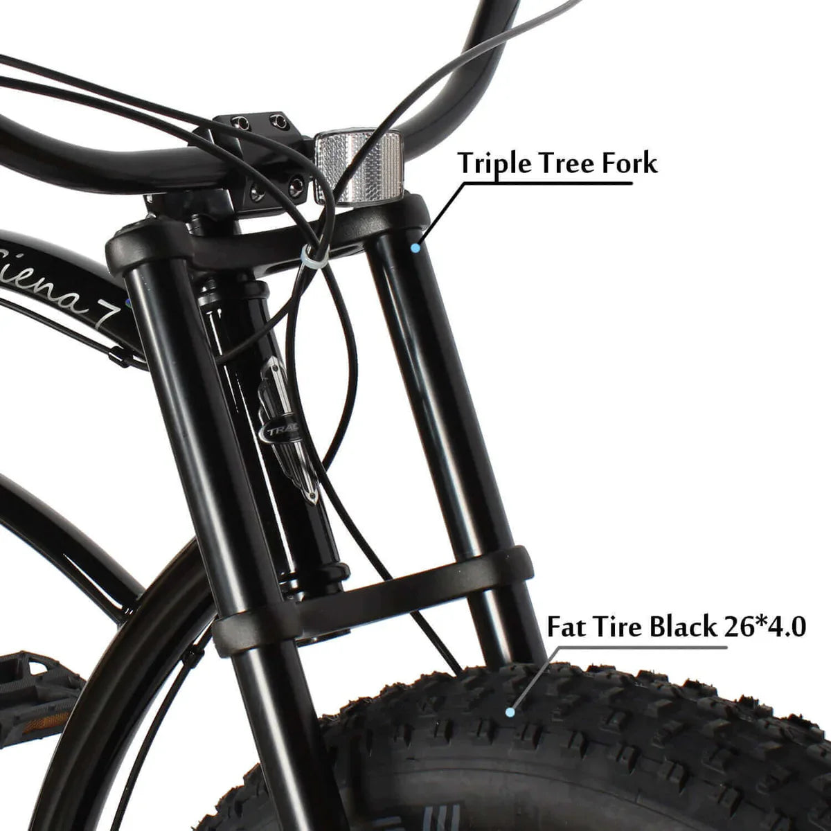 Tracer Siena 26'' Chopper Stretch Cruiser Fat Tire Bike 1 Speed/7 Speed