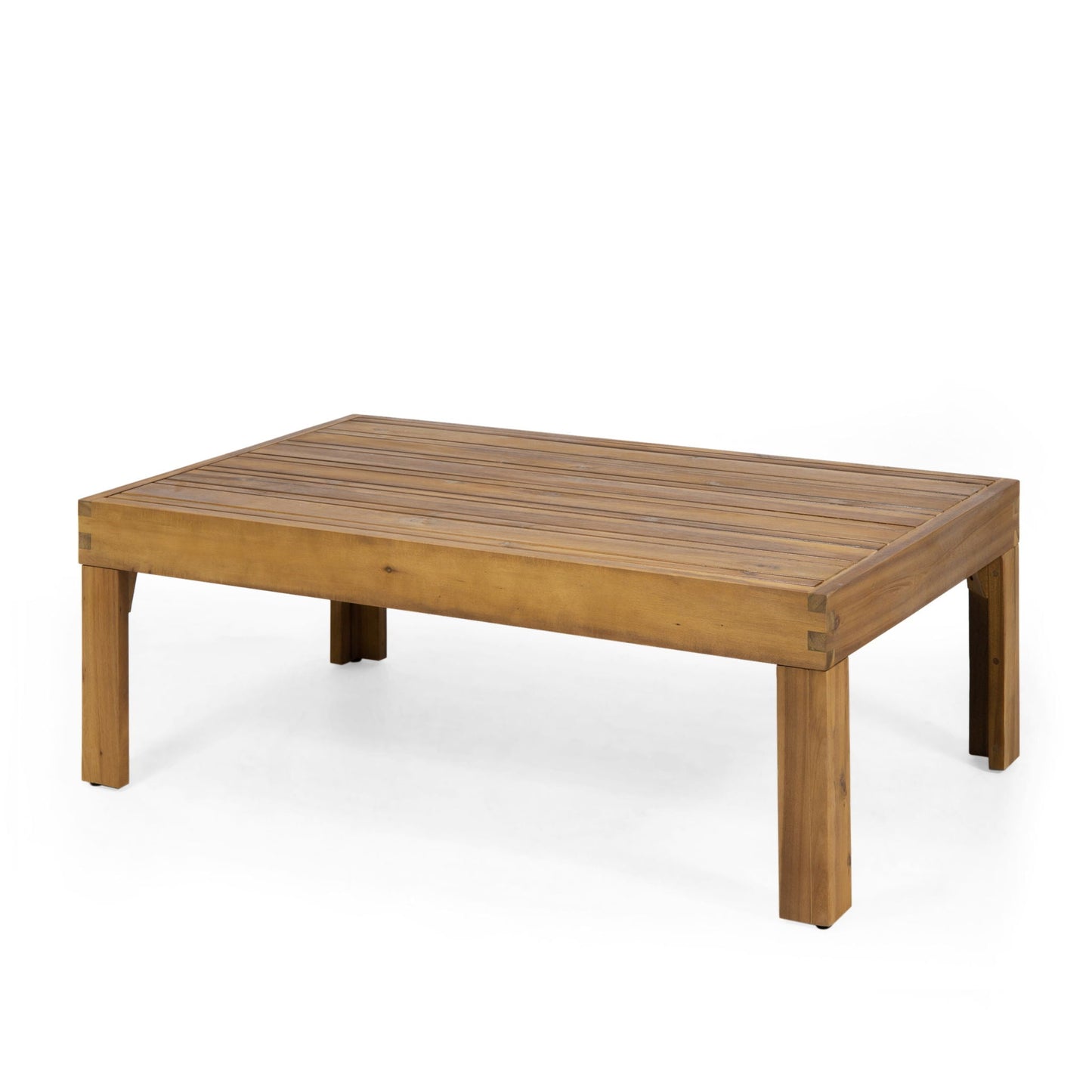 Outdoor 4 Seater Acacia Wood Chat Set With Wicker Accents And Cushions