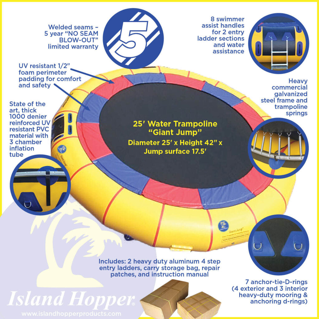25' Island Hopper "Giant Jump" Premium Water Trampoline