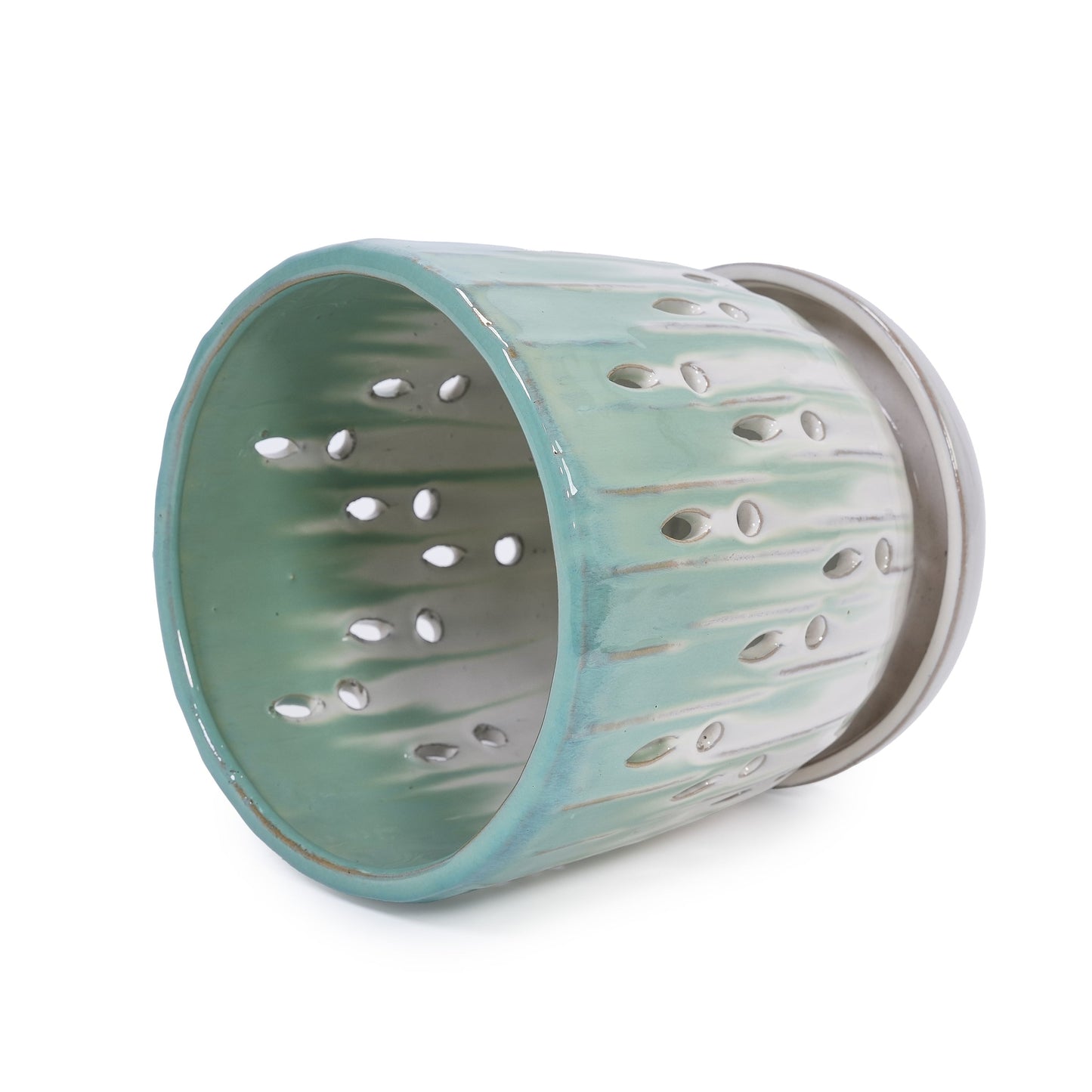 Set of 2 Ceramic Flowerpots with Drainage Hole
