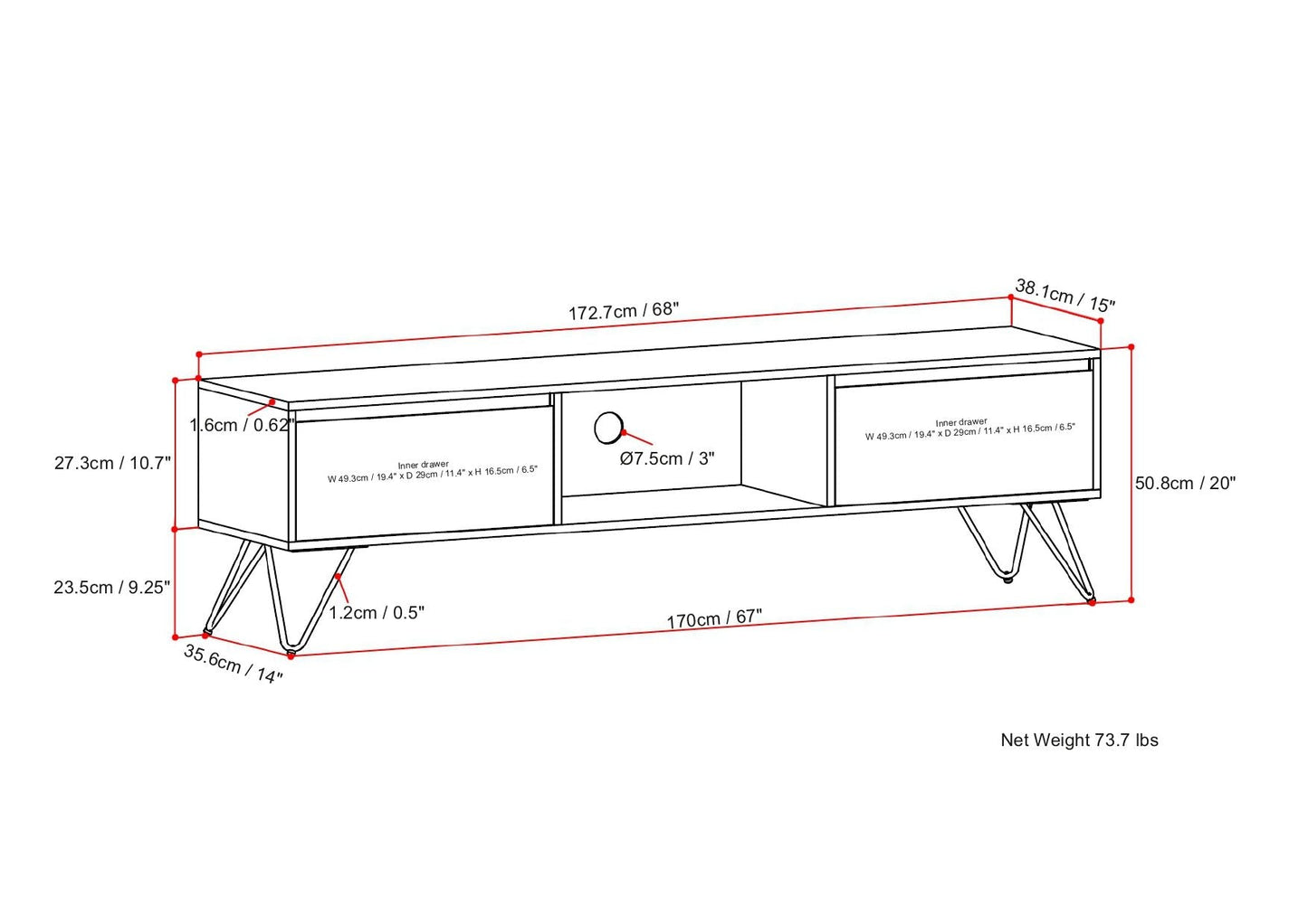 Hunter - Handcrafted TV Media Stand - Natural