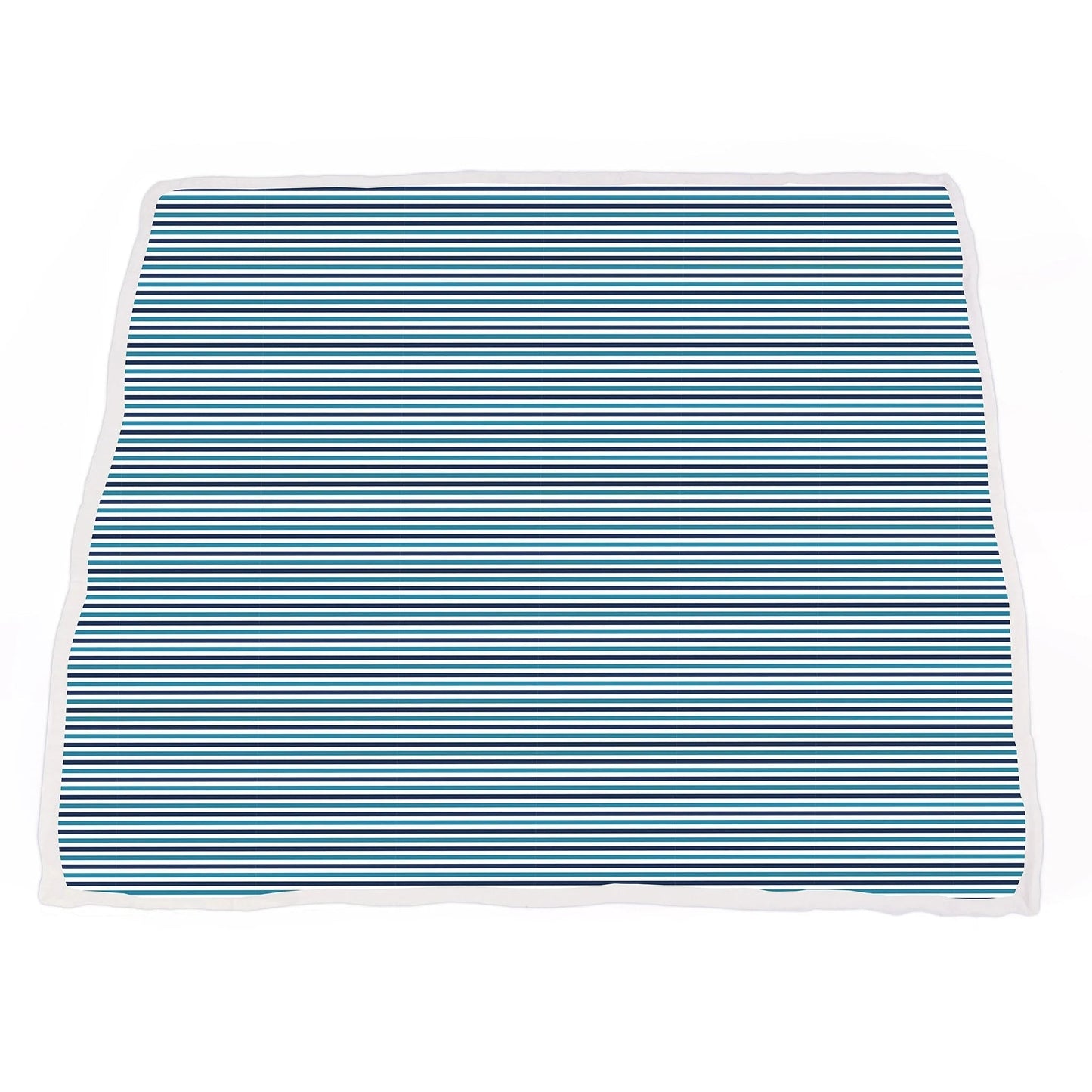 Bamboo Muslin Baby Blanket Vintage Train Blue Stripes