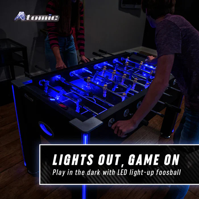 Atomic Azure LED Light Up Foosball Table