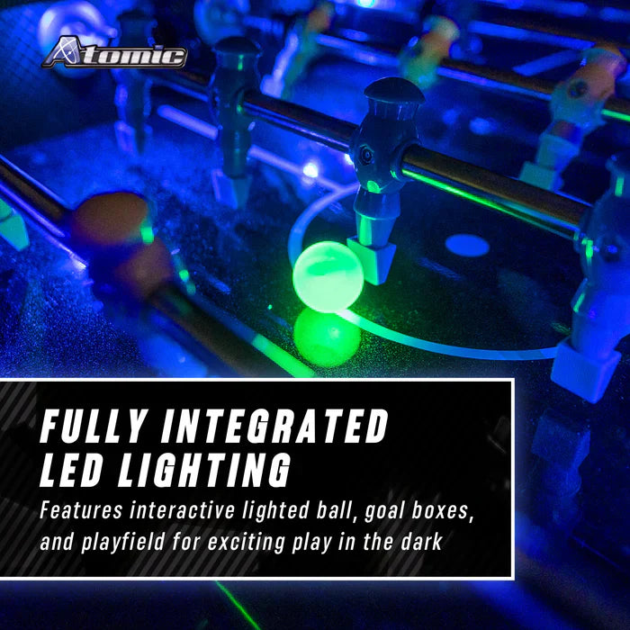 Atomic Azure LED Light Up Foosball Table