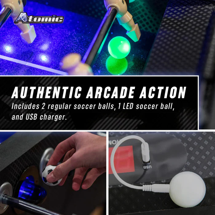 Atomic Azure LED Light Up Foosball Table