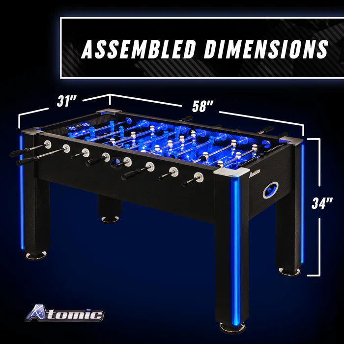 Atomic Azure LED Light Up Foosball Table