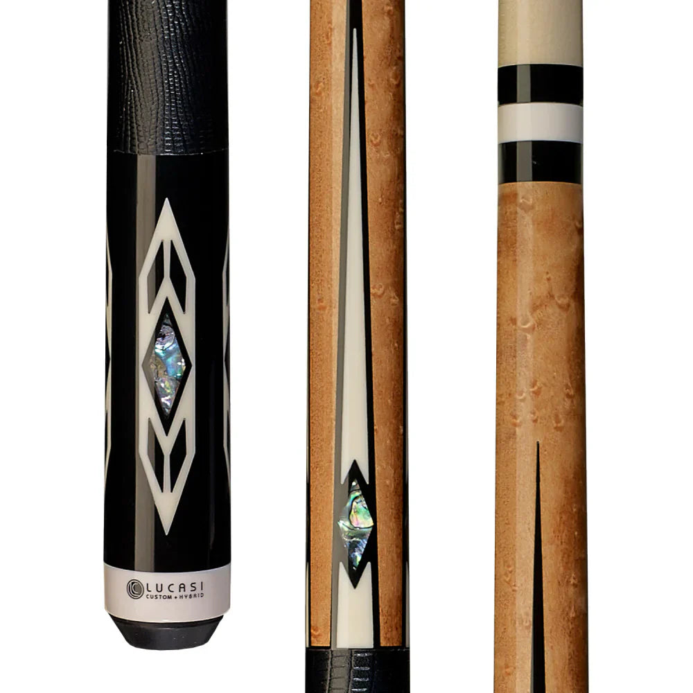 Lucasi Custom Cue with Embossed Leather Wrap