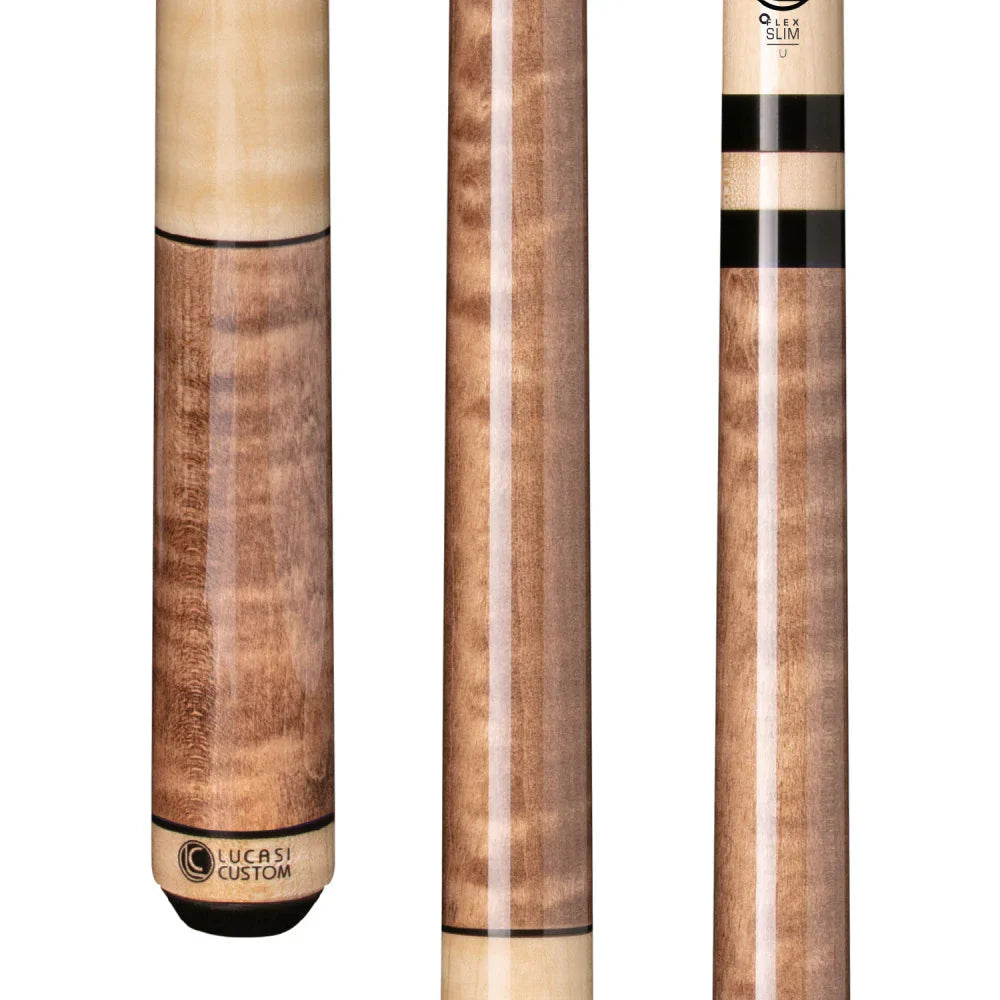Lucasi Custom Stained & Natural Birdseye Wrapless Cue