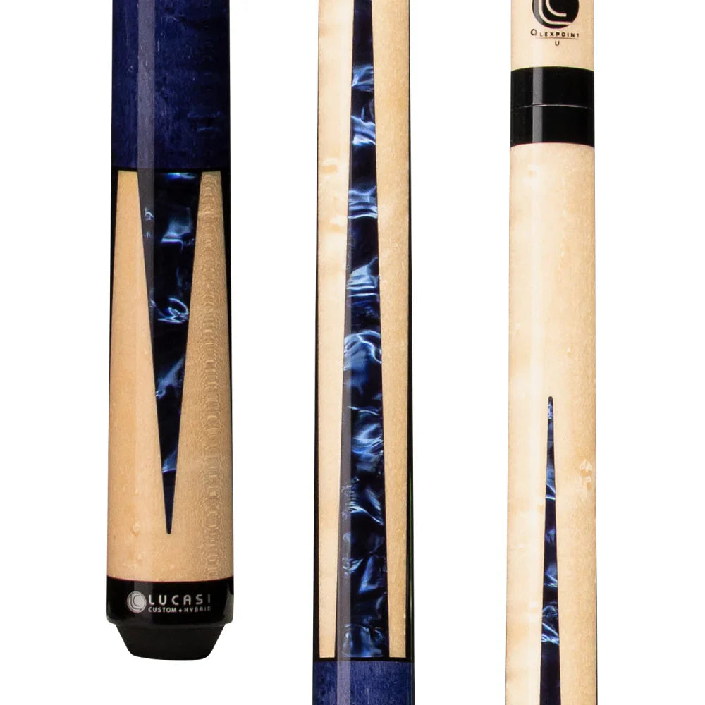 Lucasi Custom Stained & Natural Super Birdseye Wrapless Cue