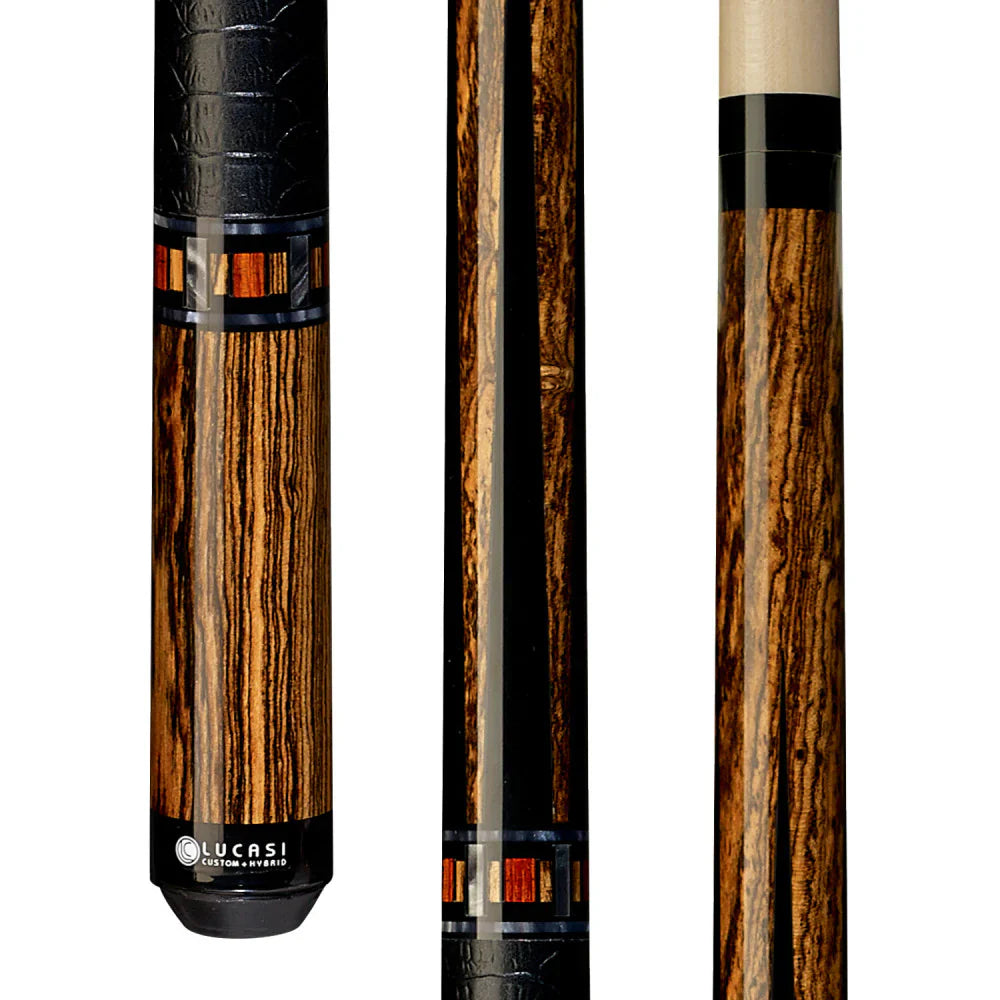 Lucasi Custom Cue with Embossed Leather Wrap