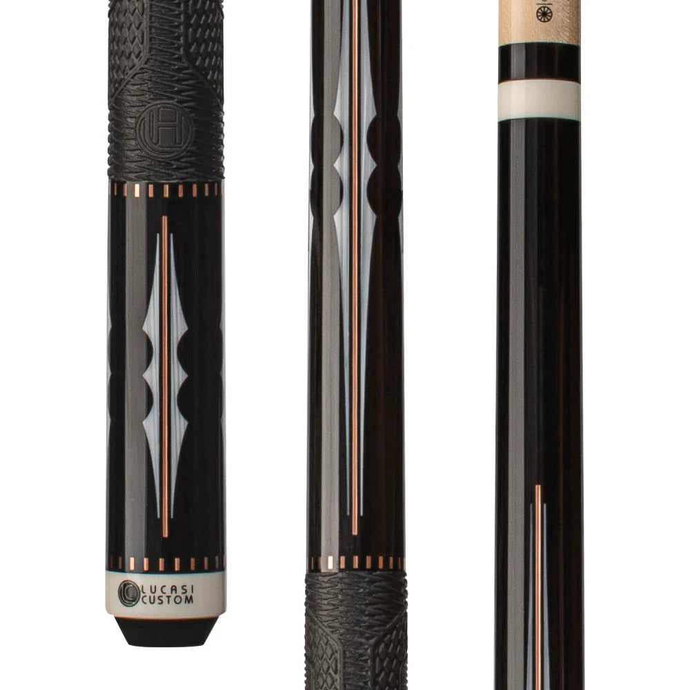 Lucasi Hybrid Black/Imitation Bone & Rose Gold Pool Cue with Fusion G5 Grip