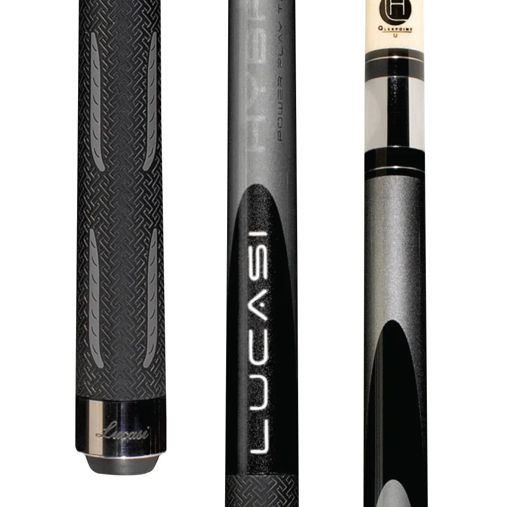 Lucasi Hybrid Metallic Silver Pool Cue with Sport G5 Grip