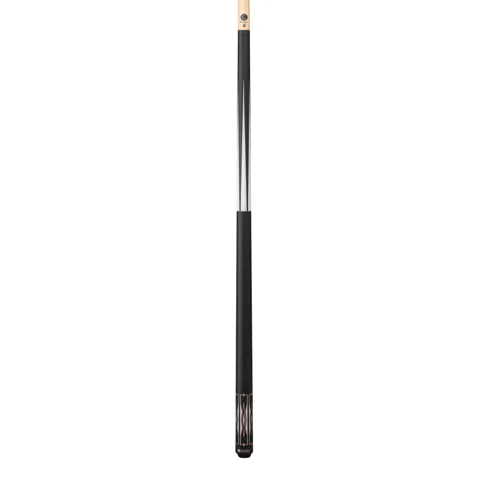 Lucasi Hybrid Matte Charcoal/Imitation Bone & Rose Gold Inlays Cue with Black Wrapless Handle