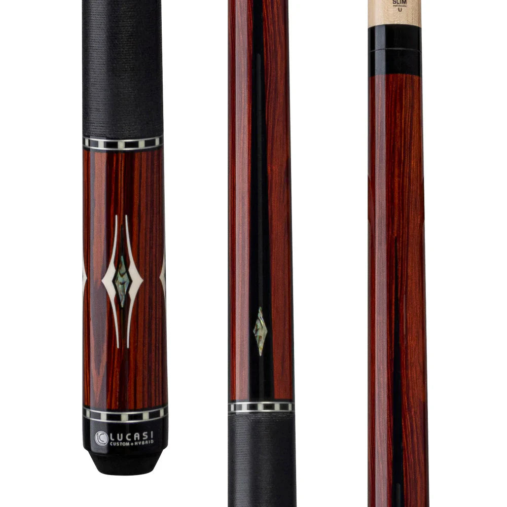 Lucasi LUX62 Pool Cue with Solid Black Linen Wrap