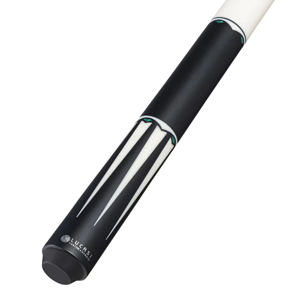 Lucasi LUX67 Wrapless Pool Cue - Black and White