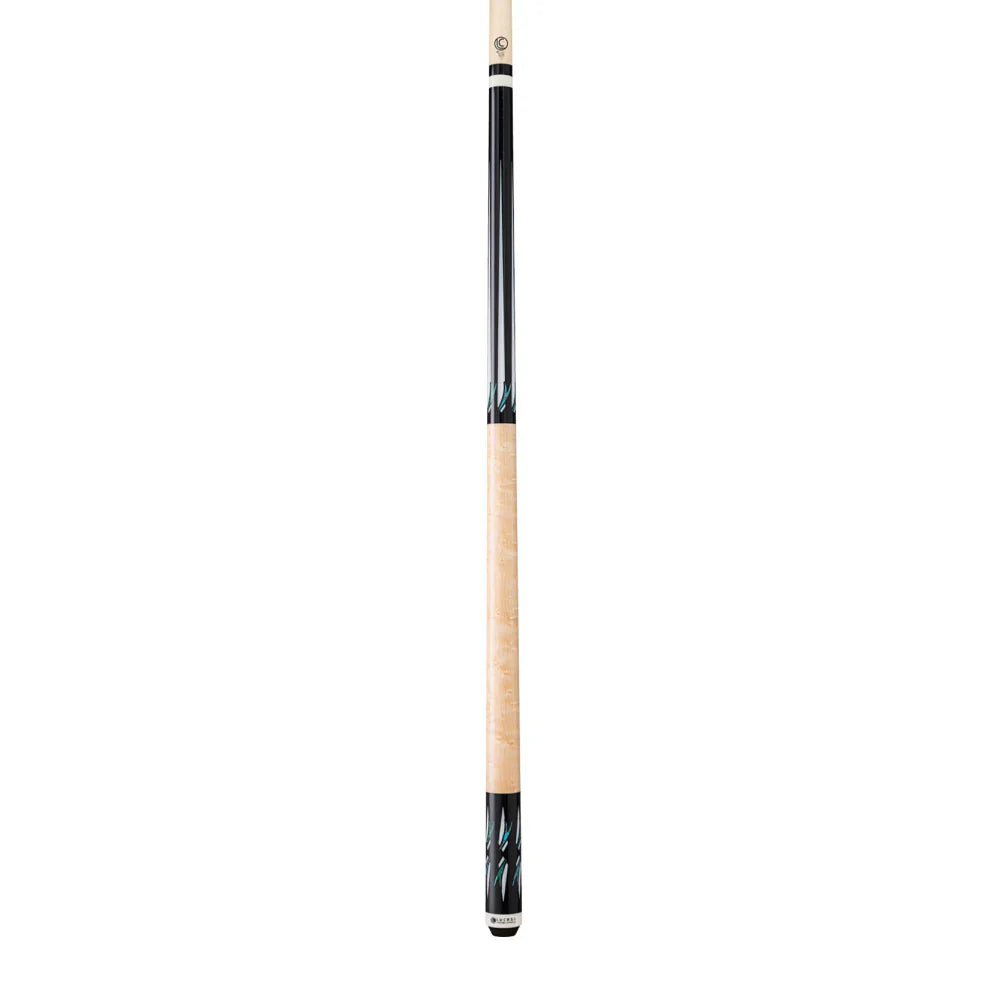 Lucasi LUX68 Pool Cue - Midnight Black with Imitation Bone Inlay Points