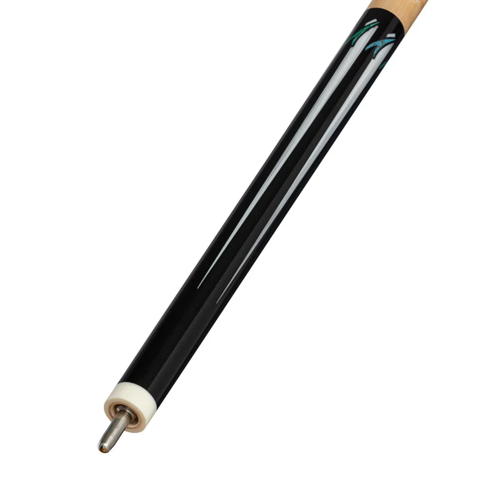 Lucasi LUX68 Pool Cue - Midnight Black with Imitation Bone Inlay Points