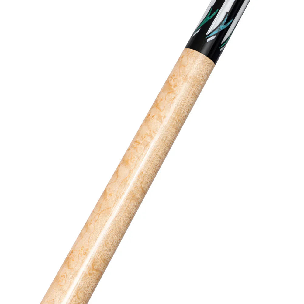 Lucasi LUX68 Pool Cue - Midnight Black with Imitation Bone Inlay Points