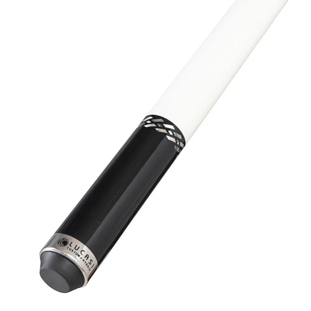Lucasi LUX71 Midnight Black Pool Cue with White Wrapless Handle