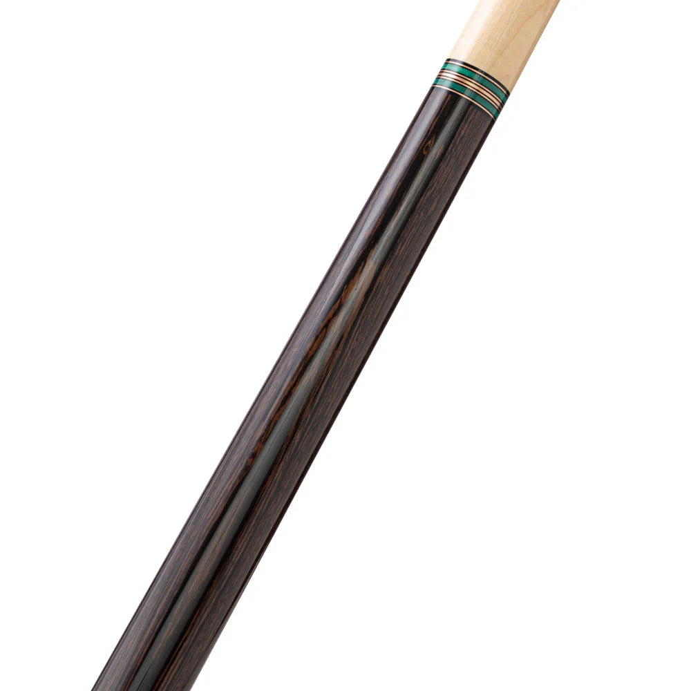 Lucasi LUX73 Natural Curly Maple Pool Cue with Black Palm Handle