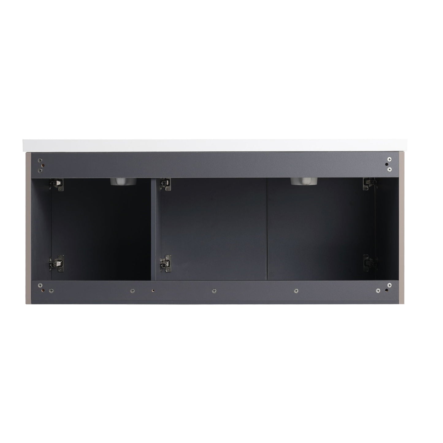 Contemporary Wall Mounted Bathroom Vanity With Resin Double Sink